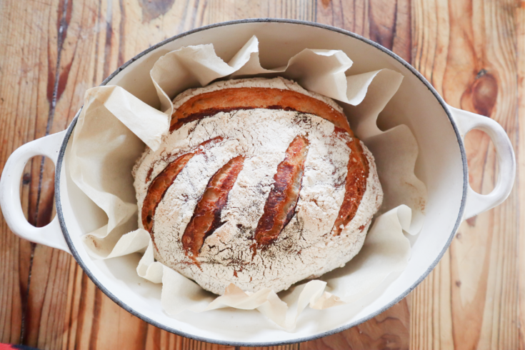 Sourdough loaf in the dutch oven