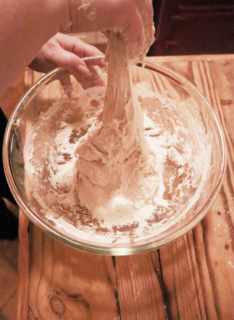 lift and fold the sourdough