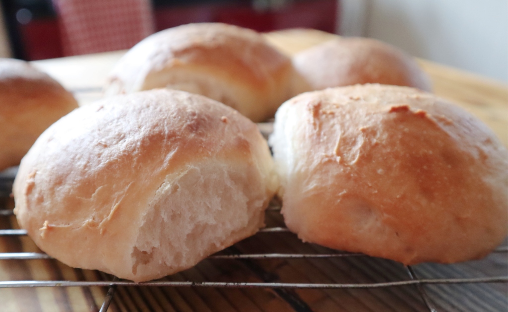 Easy soft sourdough bread rolls