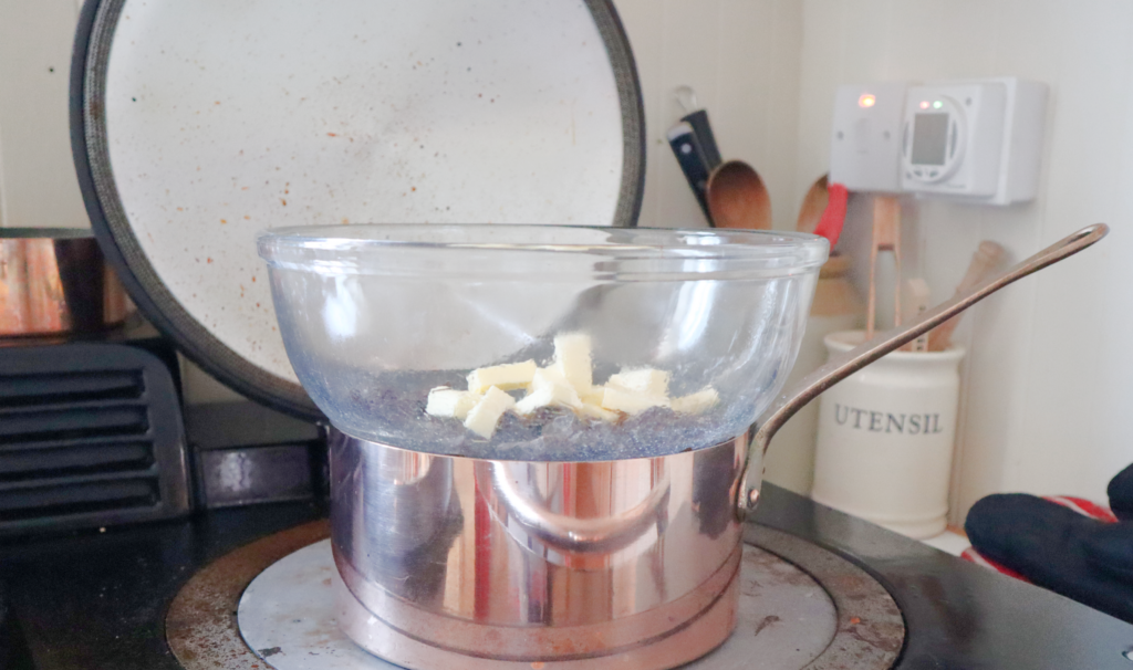 the best Sourdough chocolate brownies melting