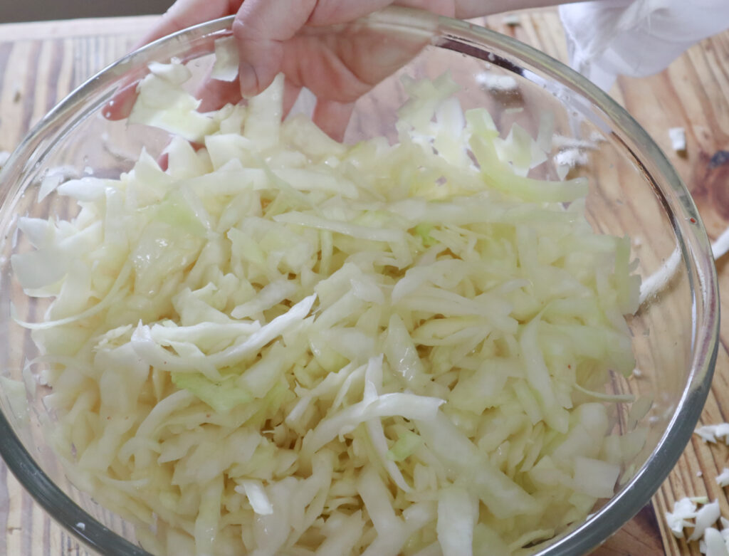 shredded cabbage